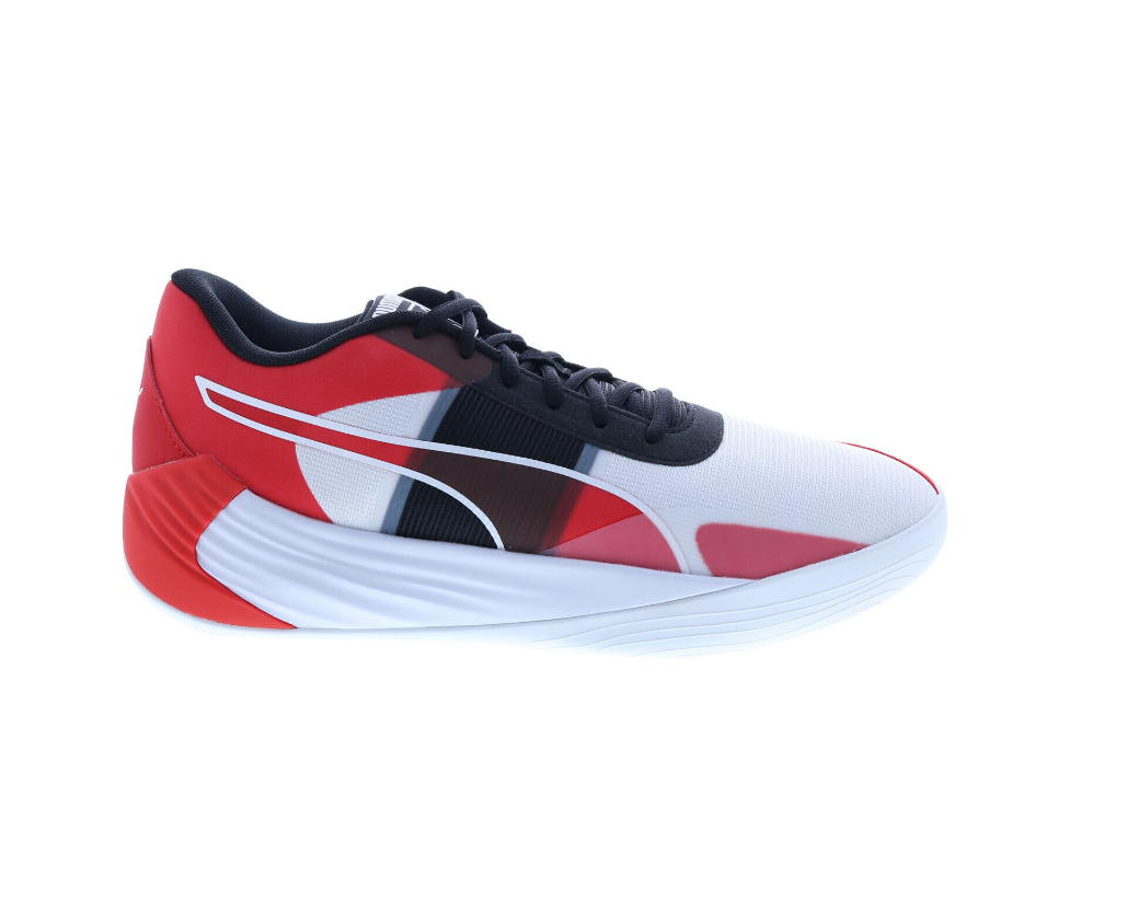Puma Fusion Nitro Team 37703502 Mens White Canvas Athletic Basketball Shoes