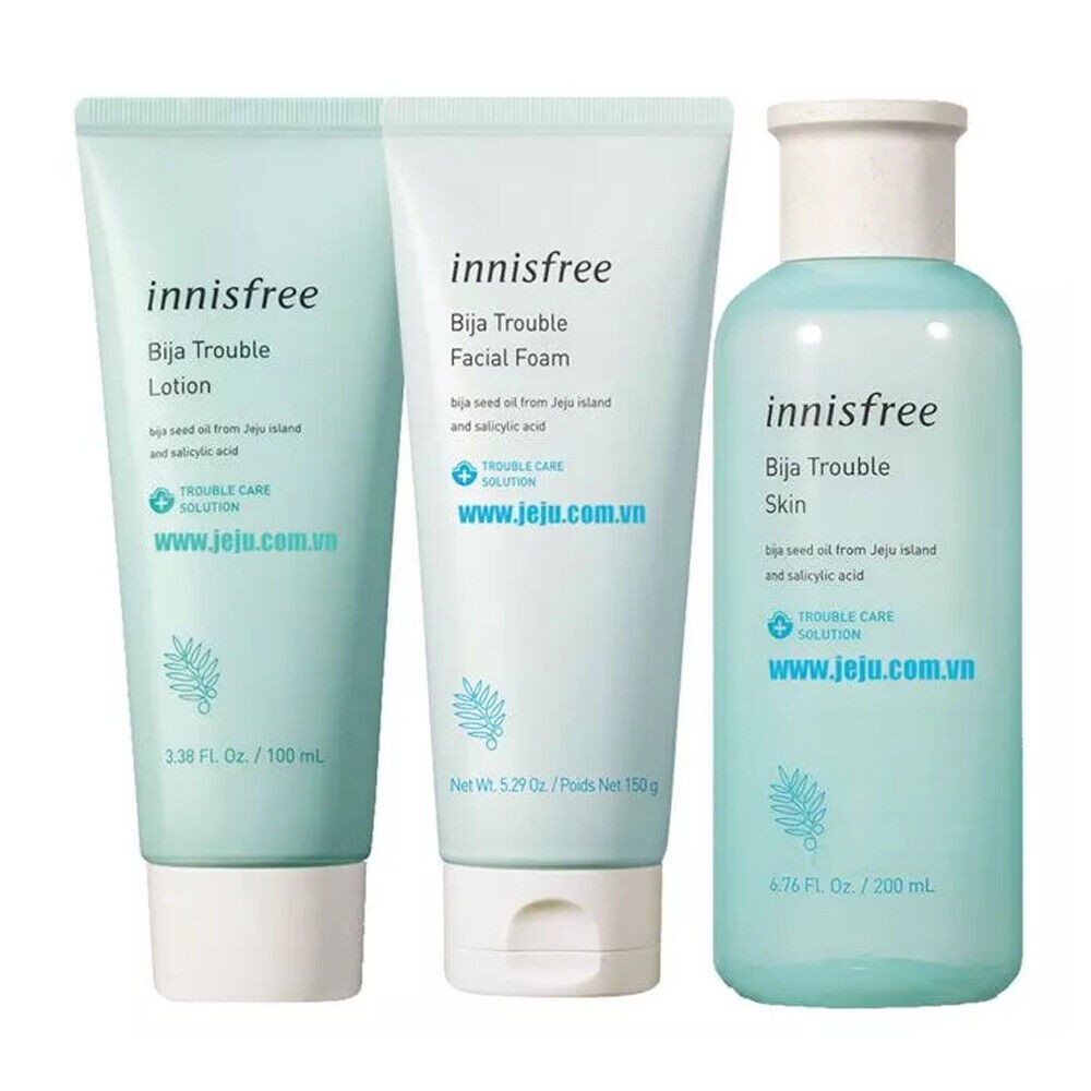 INNISFREE Bija Trouble Skin Care Set Skin Lotion Foam Cleansing K-beauty