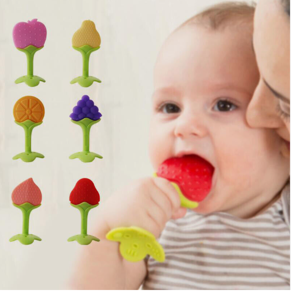 Unisex Baby Toddler Fruit Chew Teething Teether Silicone Toy Children BPA FREE